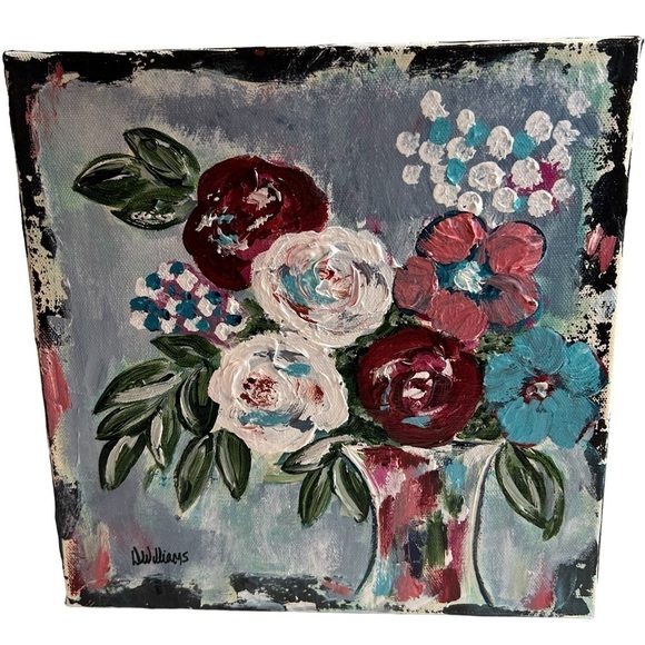 Abstract Blooms Impressionism 10 x 10” - Picture 5 of 13